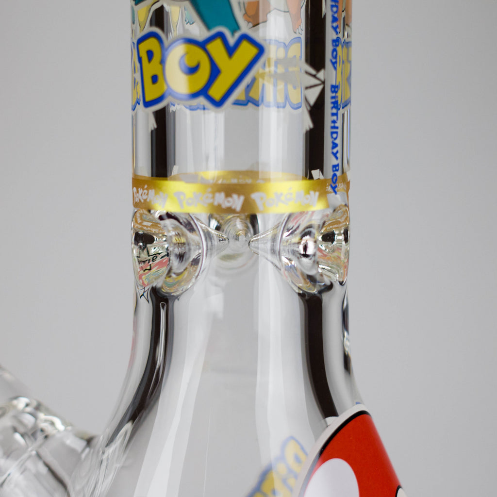 14" PK Cartoon Glow In The Dark 9mm Glass Bong [PIP863]