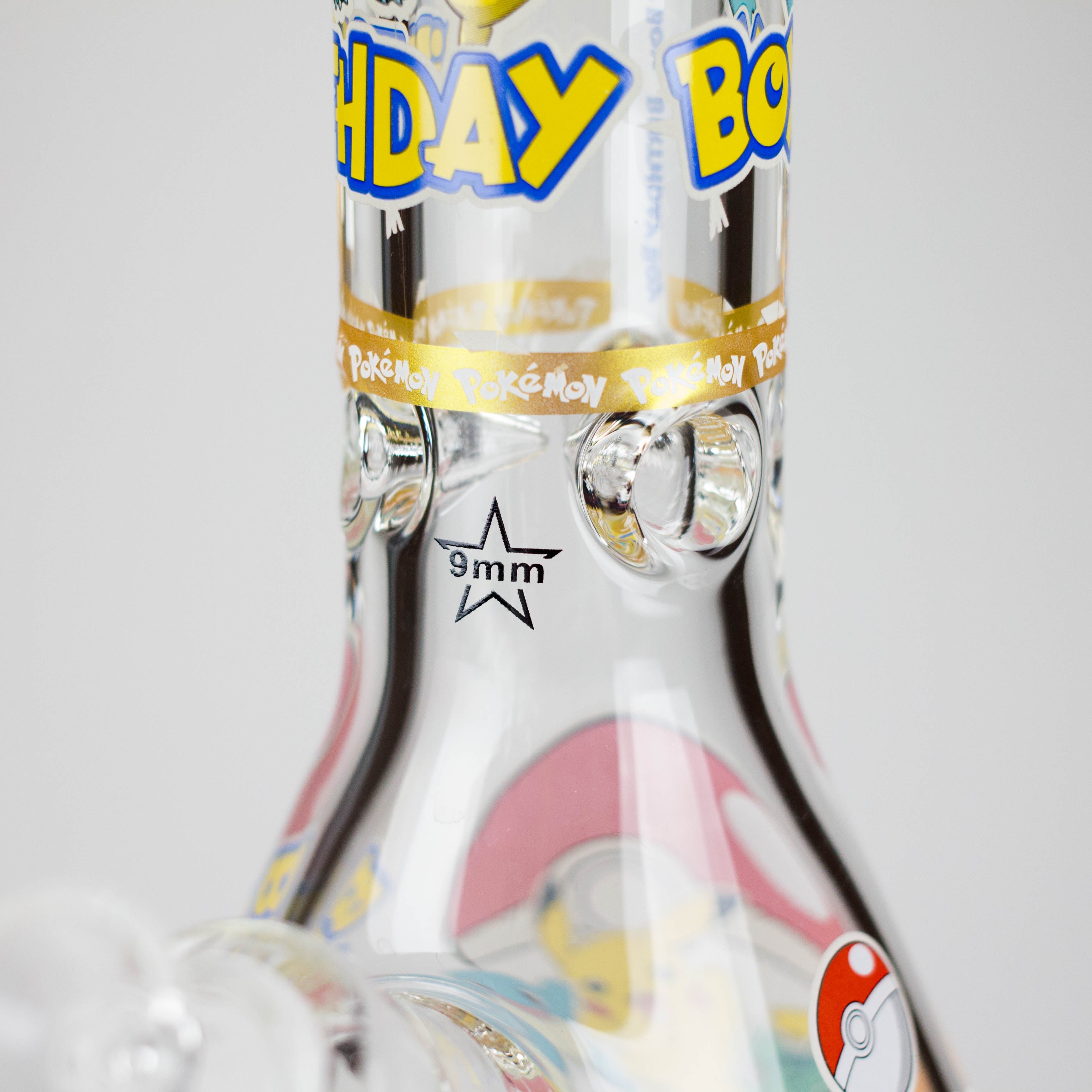 14" PK Cartoon Glow In The Dark 9mm Glass Bong [PIP863]