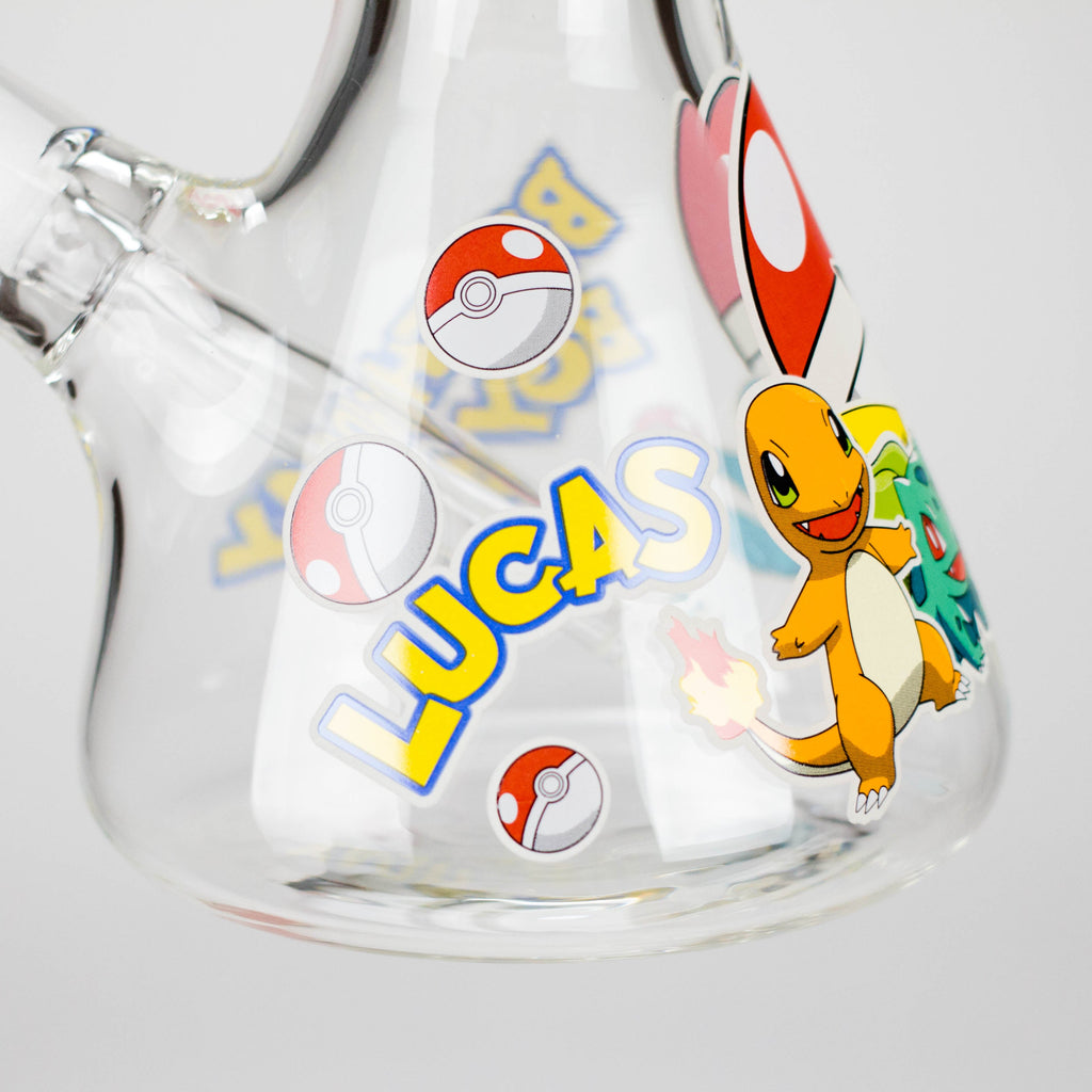 14" PK Cartoon Glow In The Dark 9mm Glass Bong [PIP863]
