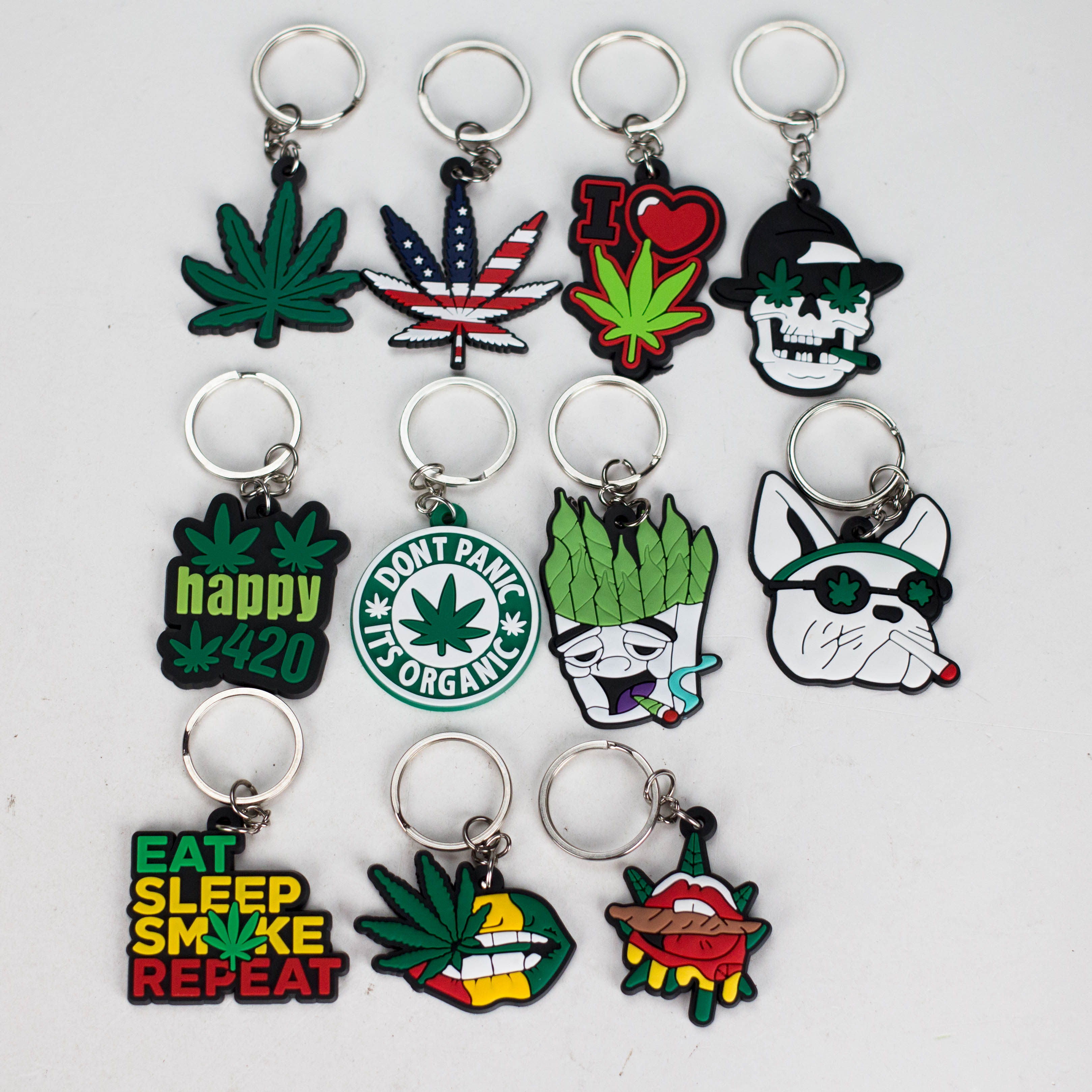 Crossory | Weed Keychain Pack of 11 – Durable Silicone Accessories
