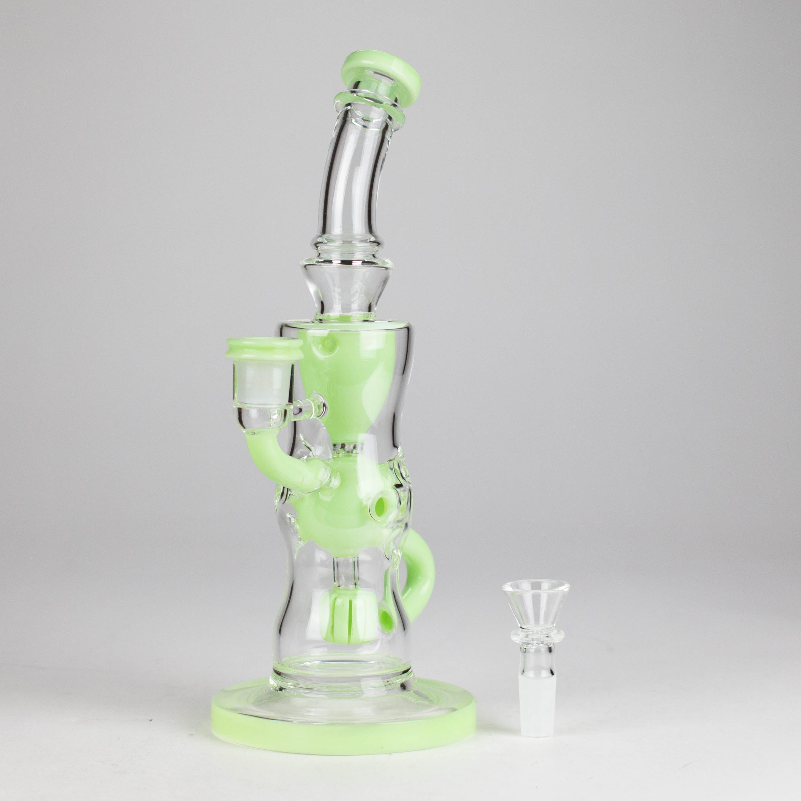 9" Fab Klein Recycler – Premium Glass Rig with Matrix Perc for Superior Filtration
