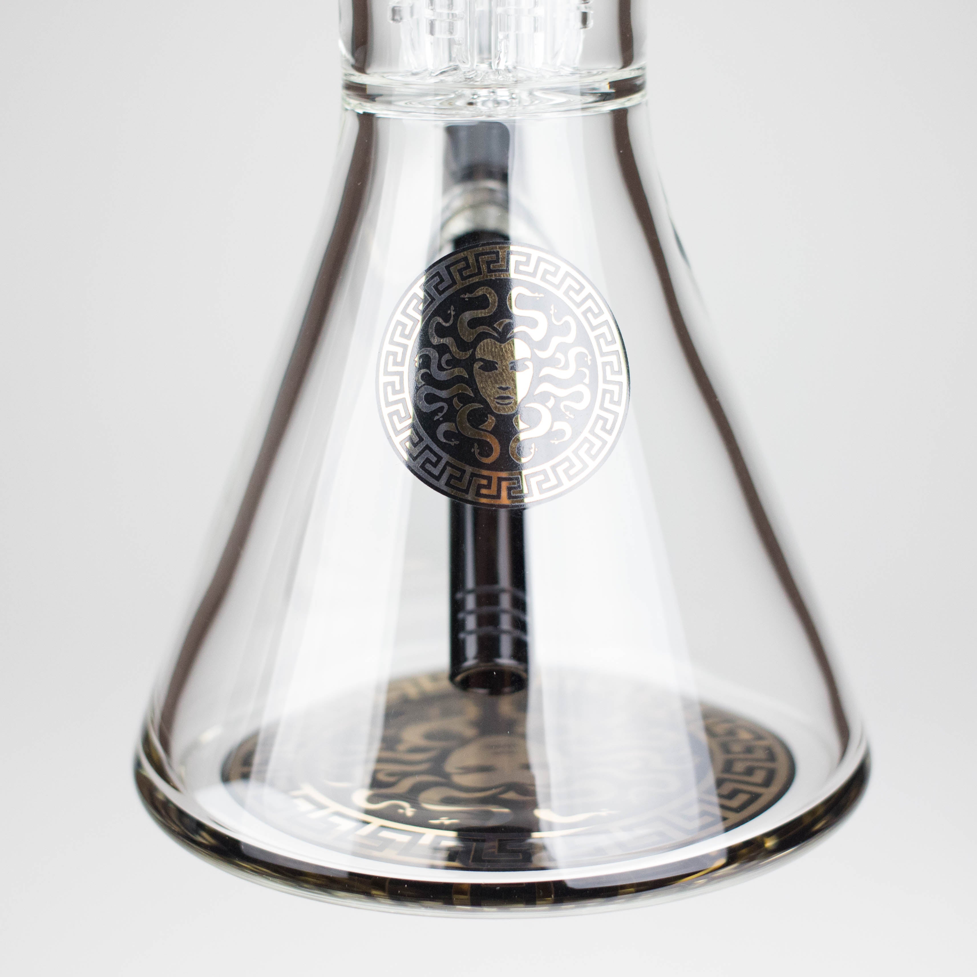 Medusa | 17" 7mm Double Tree Perc Glass Bong with Splash Guard