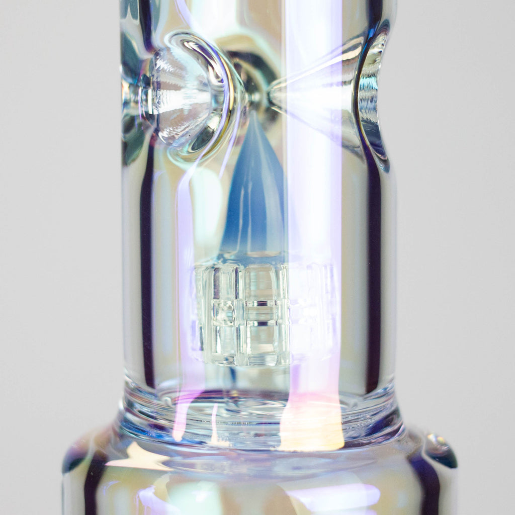 Trippy Glass | 17" 7mm Holographic Stemline Bong – Triple Diffused Perc with 18mm Bowl