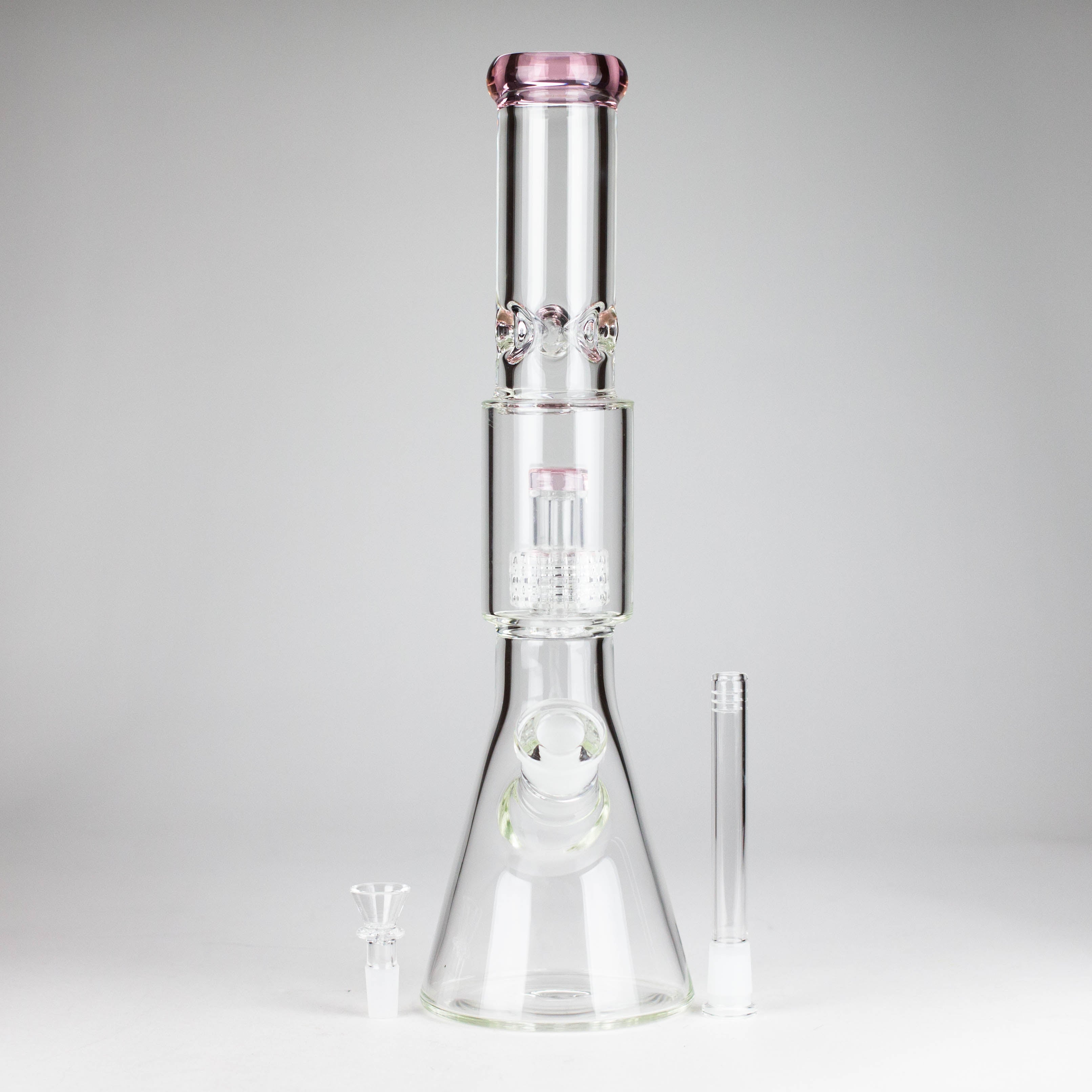 16" 7mm Colored Beaker Bong – Premium Thick Glass with Grid Perc
