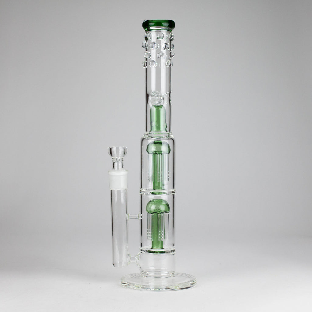 16" Triple Perc Straight Tube – Premium Glass Bong with Maximum Filtration