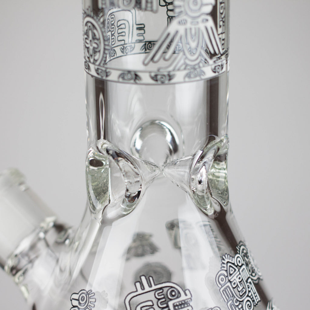 14" Glow-in-the-Dark Egyptian Design Beaker Bong – 7mm Thick