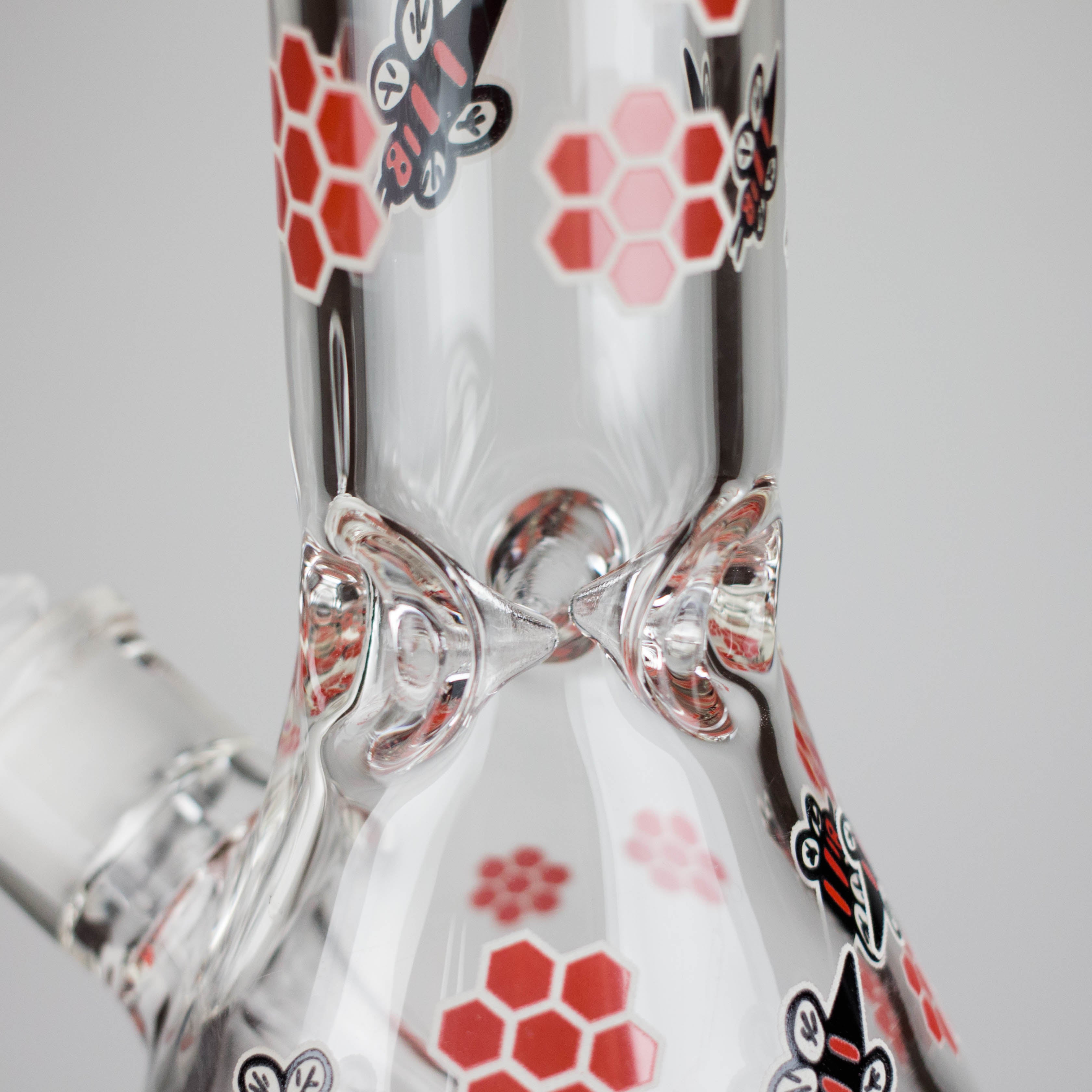 14" Honey Bee Glow-in-the-Dark Glass Beaker Bong – 7mm Thick  [A25]