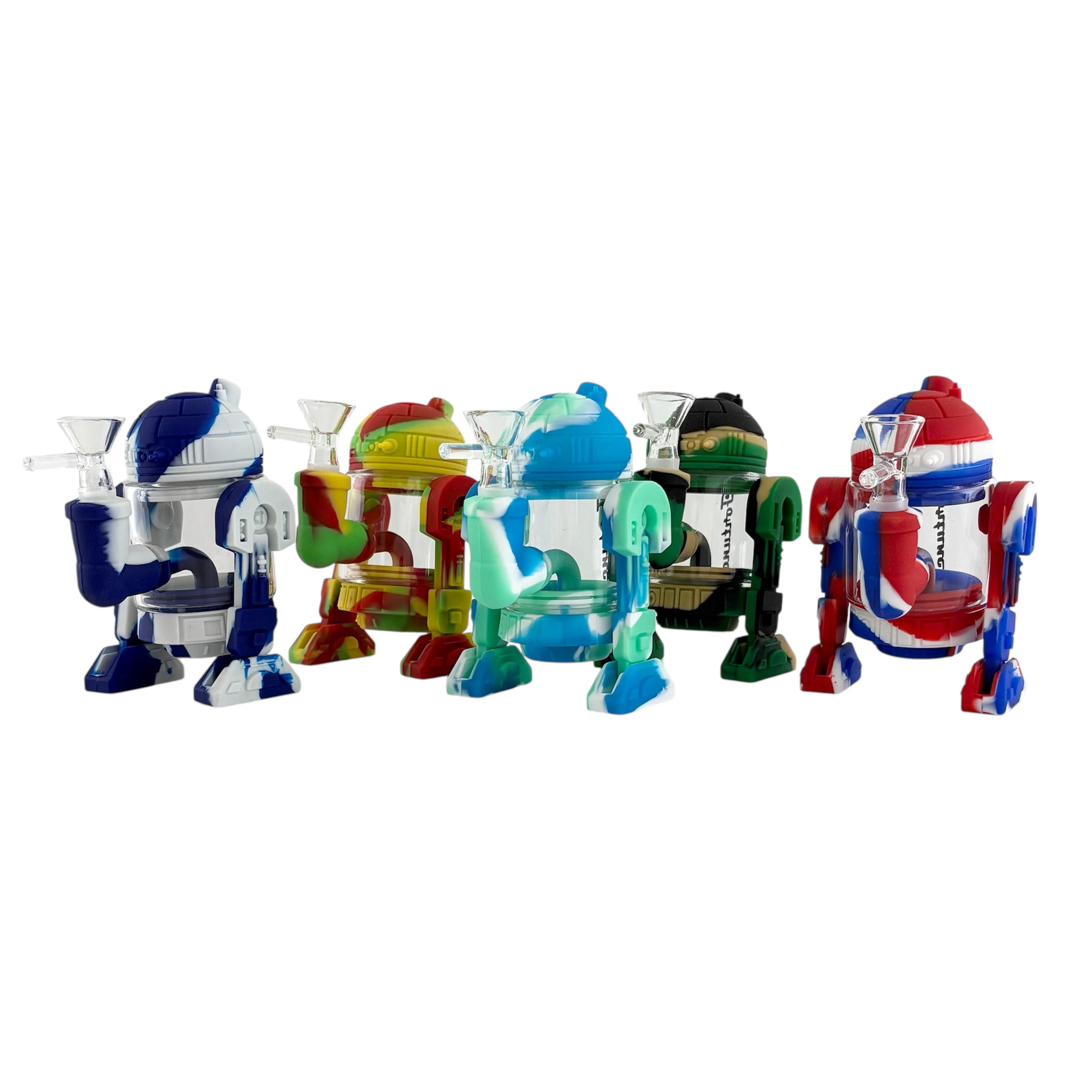 6.5" Silicone R2D2-Inspired Water Pipe