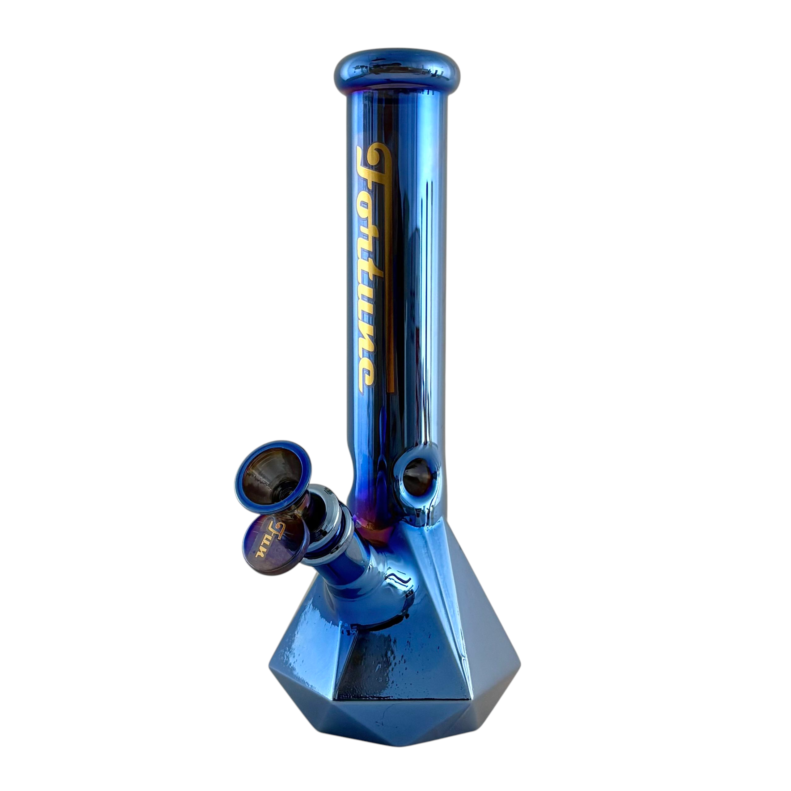 10" Geometric Hexagon Electroplated Glass Bong