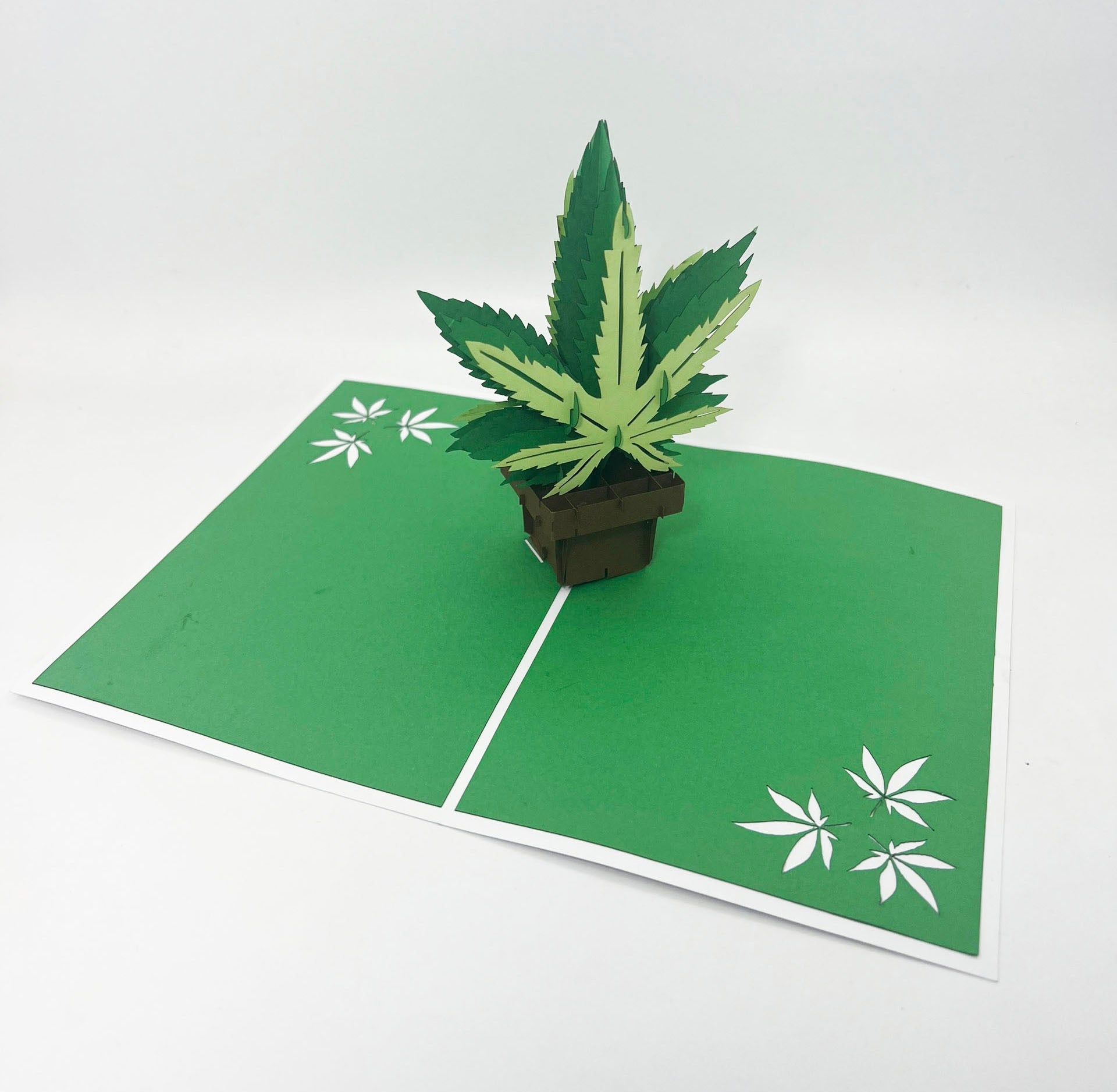 Intricate Greetings | Cannabis Leaf 3D pop-up Cards-Birthday