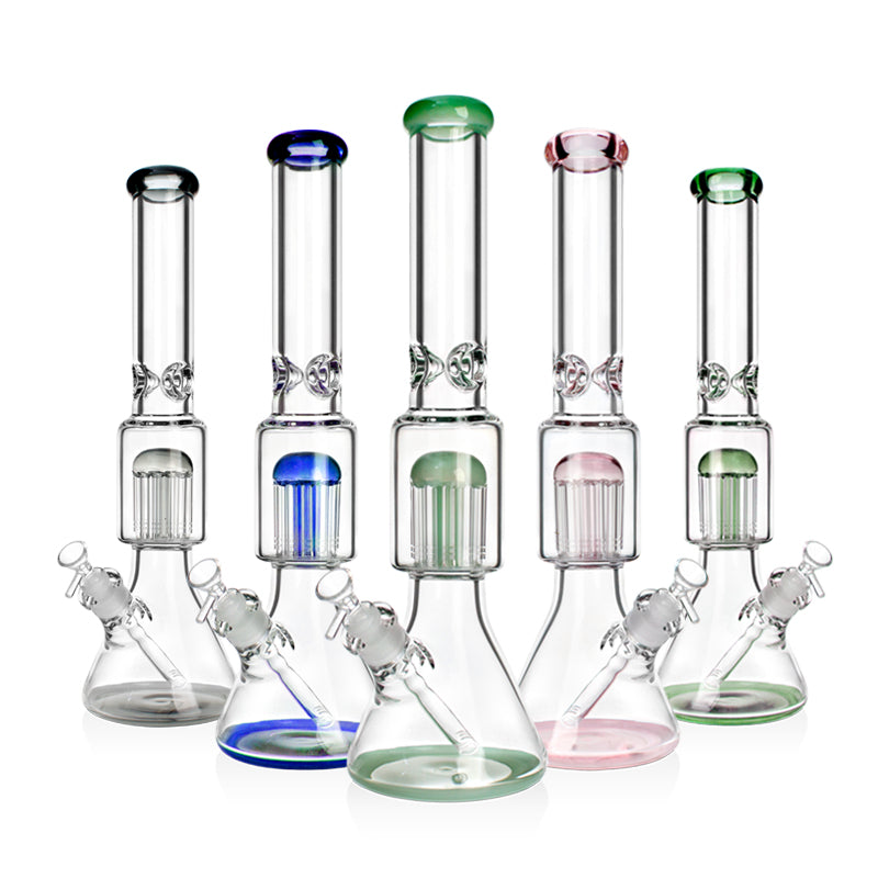 17.5" 9mm 12 Tree Arm Perc Beaker Bong