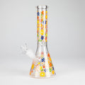 10″ Flower Design Glass Beaker Bong