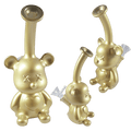 7″ Golden Bear Mini Smoking Pipe with 14mm Glass Bowl [SMKZ174]