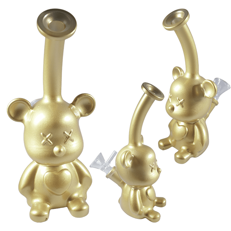 7″ Golden Bear Mini Smoking Pipe with 14mm Glass Bowl [SMKZ174]