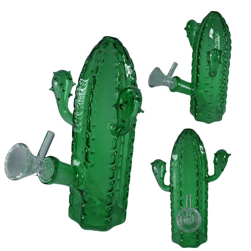 6″ Summer Vibes Cactus Glass Water Pipe – Green [SMKZ176]