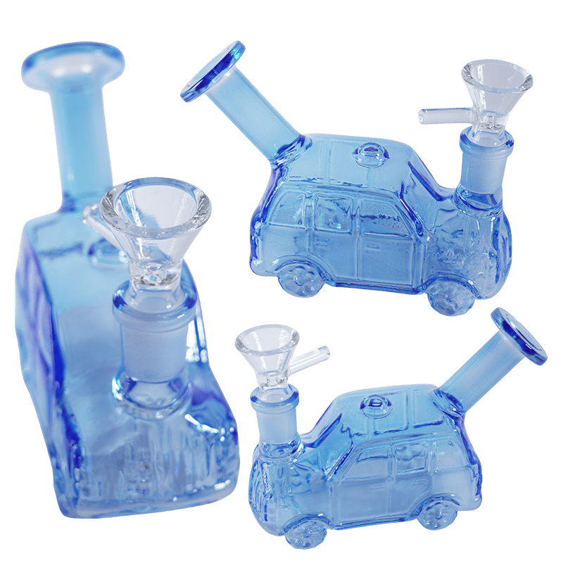 4″ Car Design Mini Water Pipe with 14mm Glass Bowl – Blue [SMKZ177]