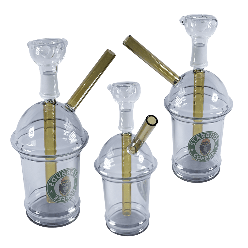 7″ Starbuds Cup Design Water Pipe with Flower Bowl – Silver [SMKZ181]