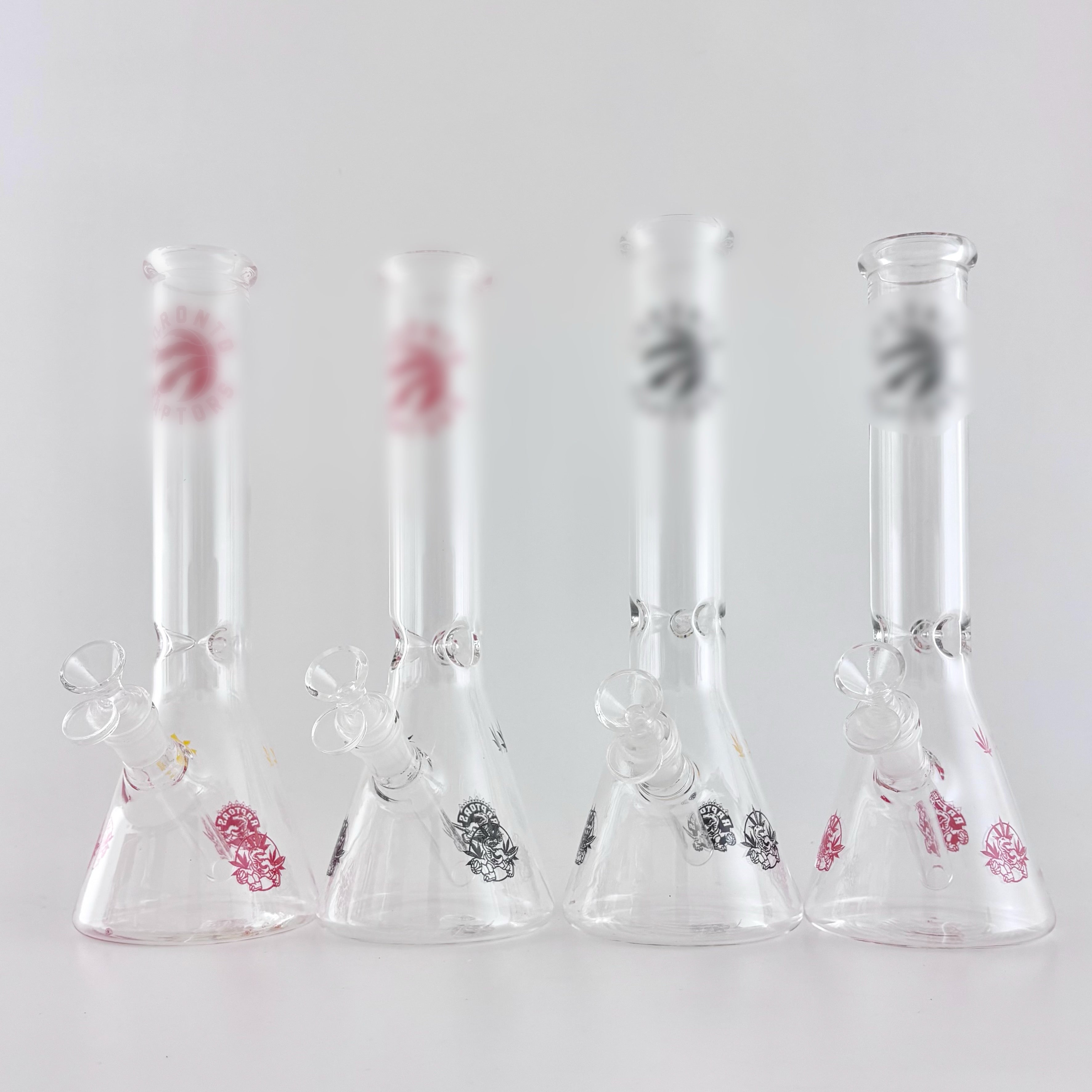 12" Toronto-Themed Beaker Bongs – 4mm Thick Glass