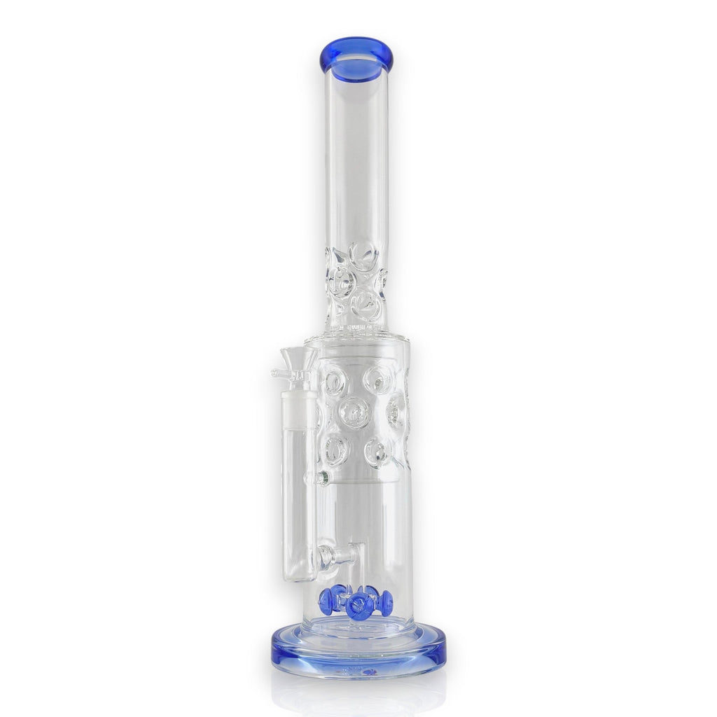 16" Straight Shooter Water Pipe with Screw Percolators - Blue