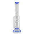 16" Straight Shooter Water Pipe with Screw Percolators - Blue