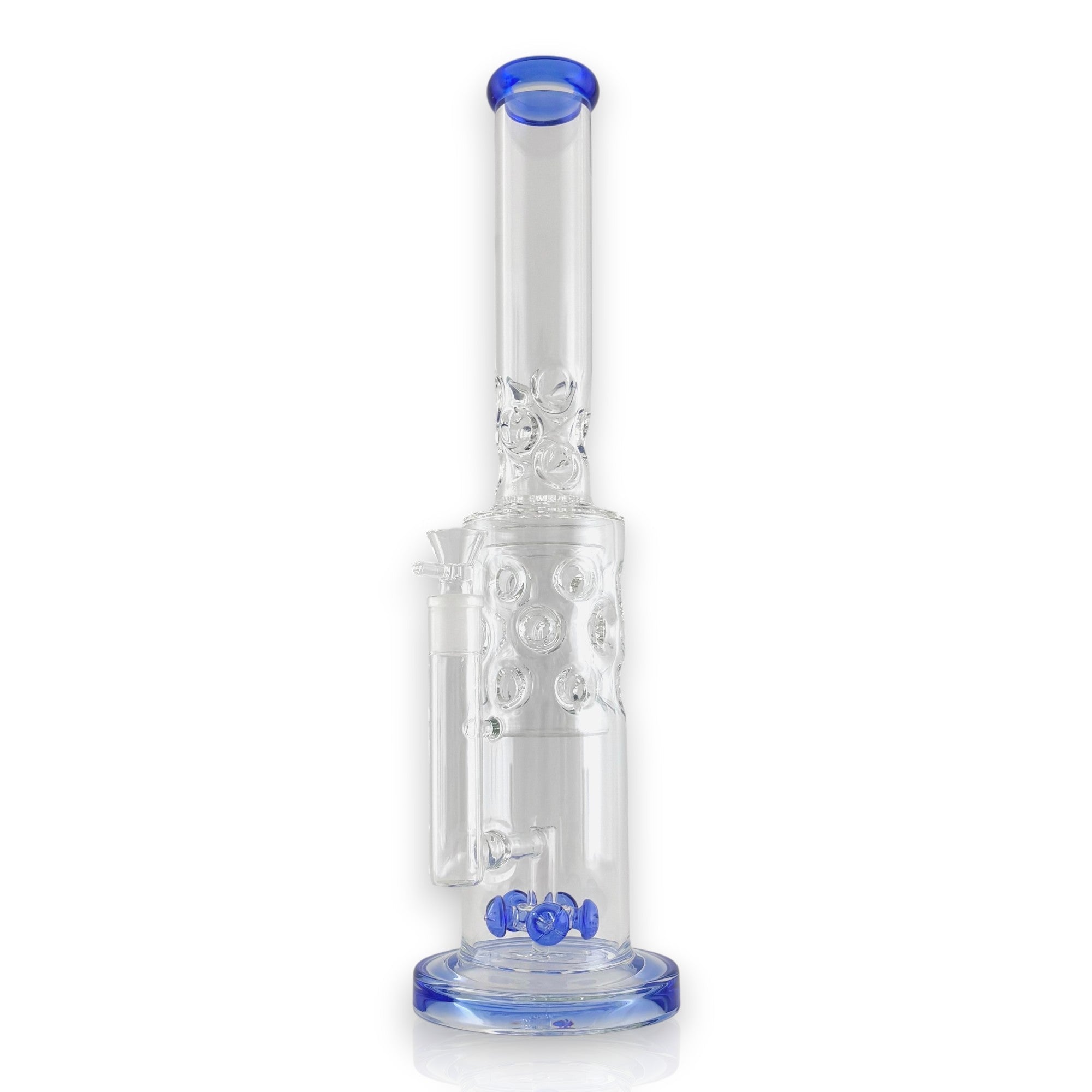 16" Straight Shooter Water Pipe with Screw Percolators - Blue