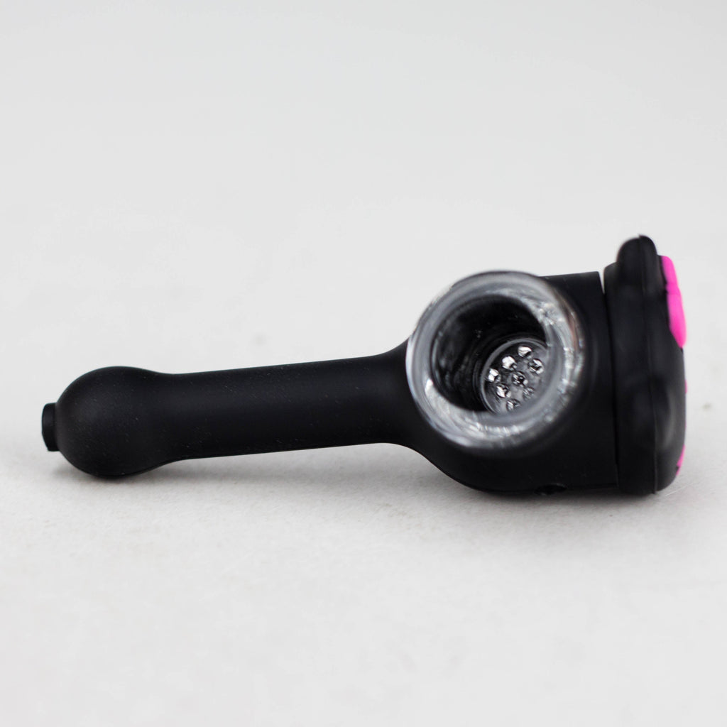 4" Kitty Design Silicon and Glass pipe