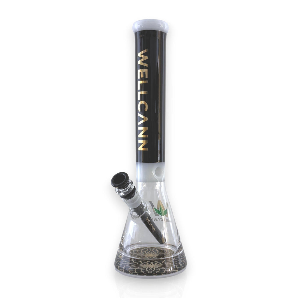 Wellcann | 16" Heavy-Duty 7MM Beaker Water Pipe – Extra Thick Base-Black