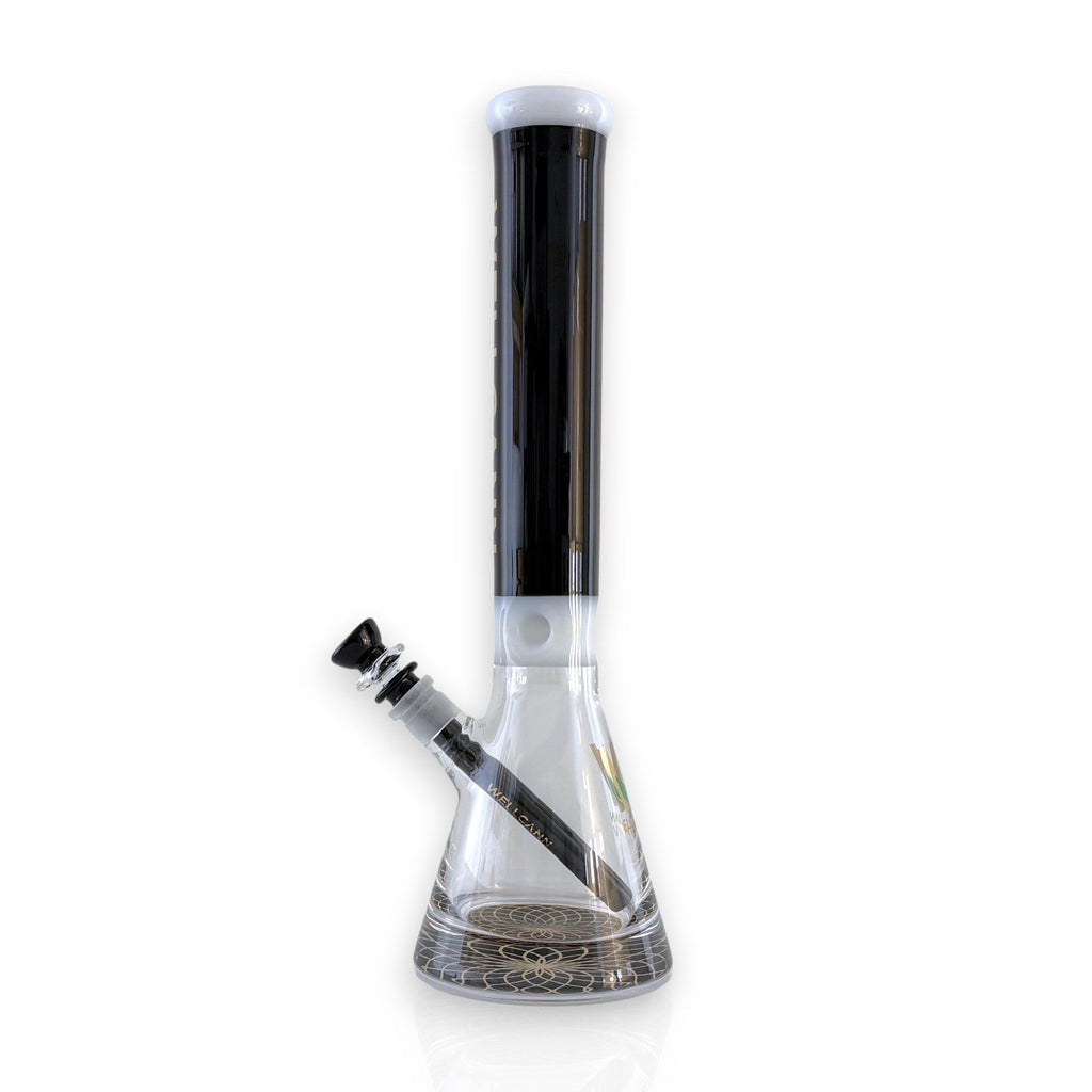 Wellcann | 16" Heavy-Duty 7MM Beaker Water Pipe – Extra Thick Base-Black