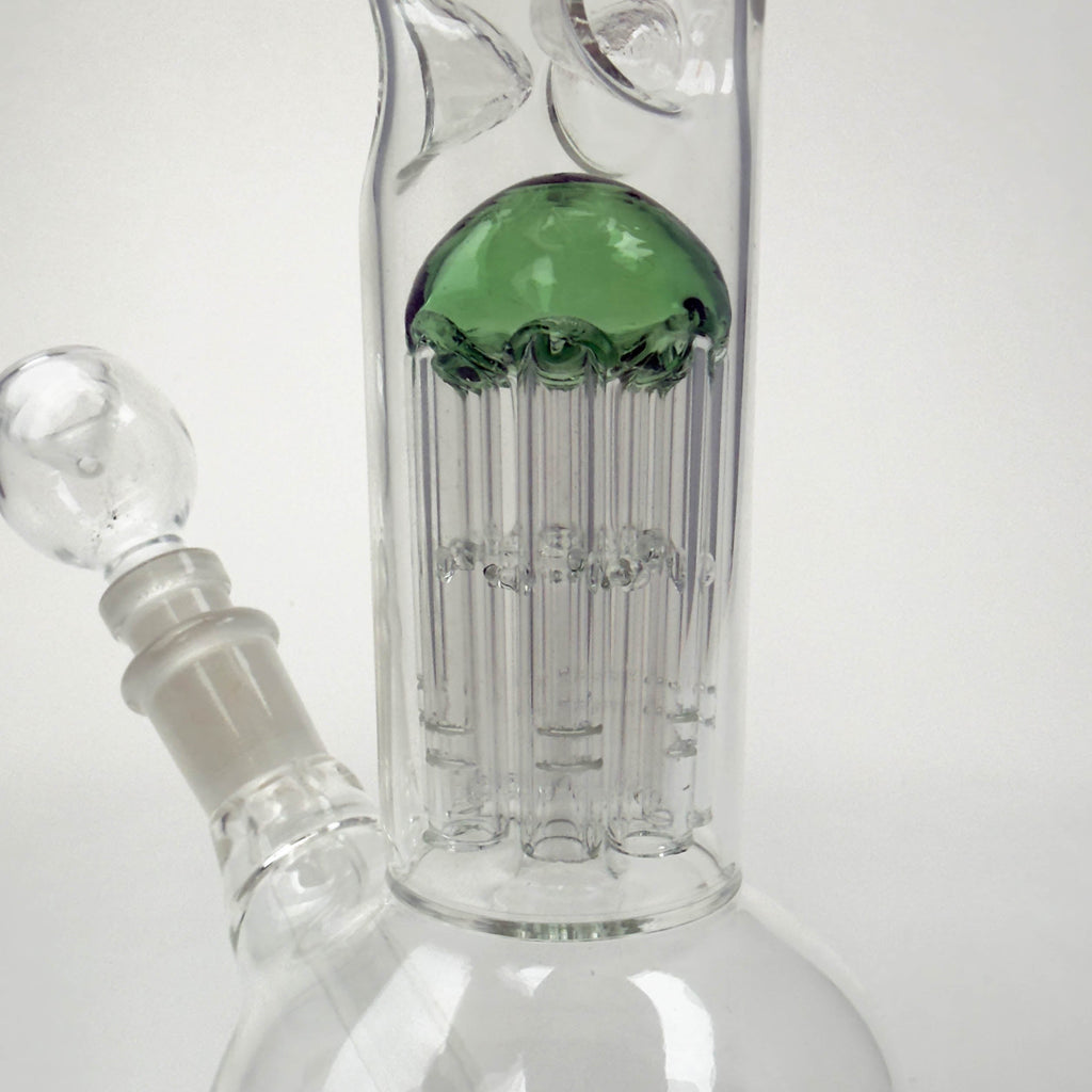 10" Tree Perc Round Glass Bong