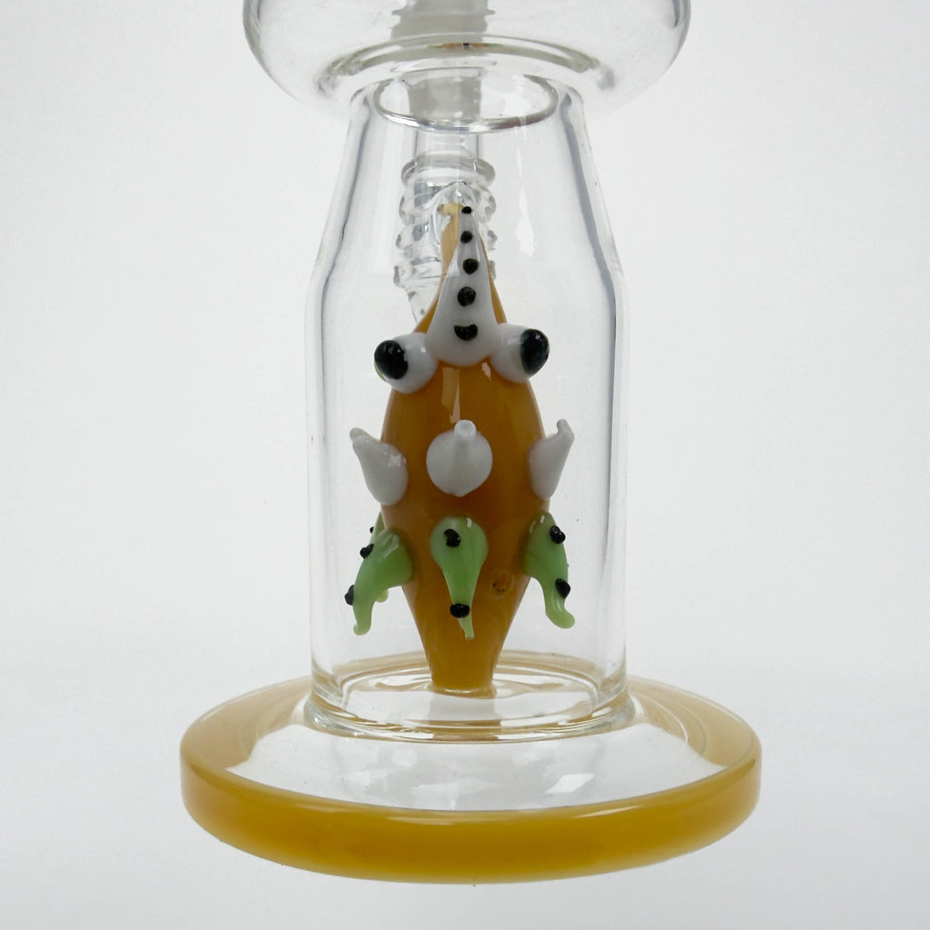 12" Yellow Fish Glass Bong