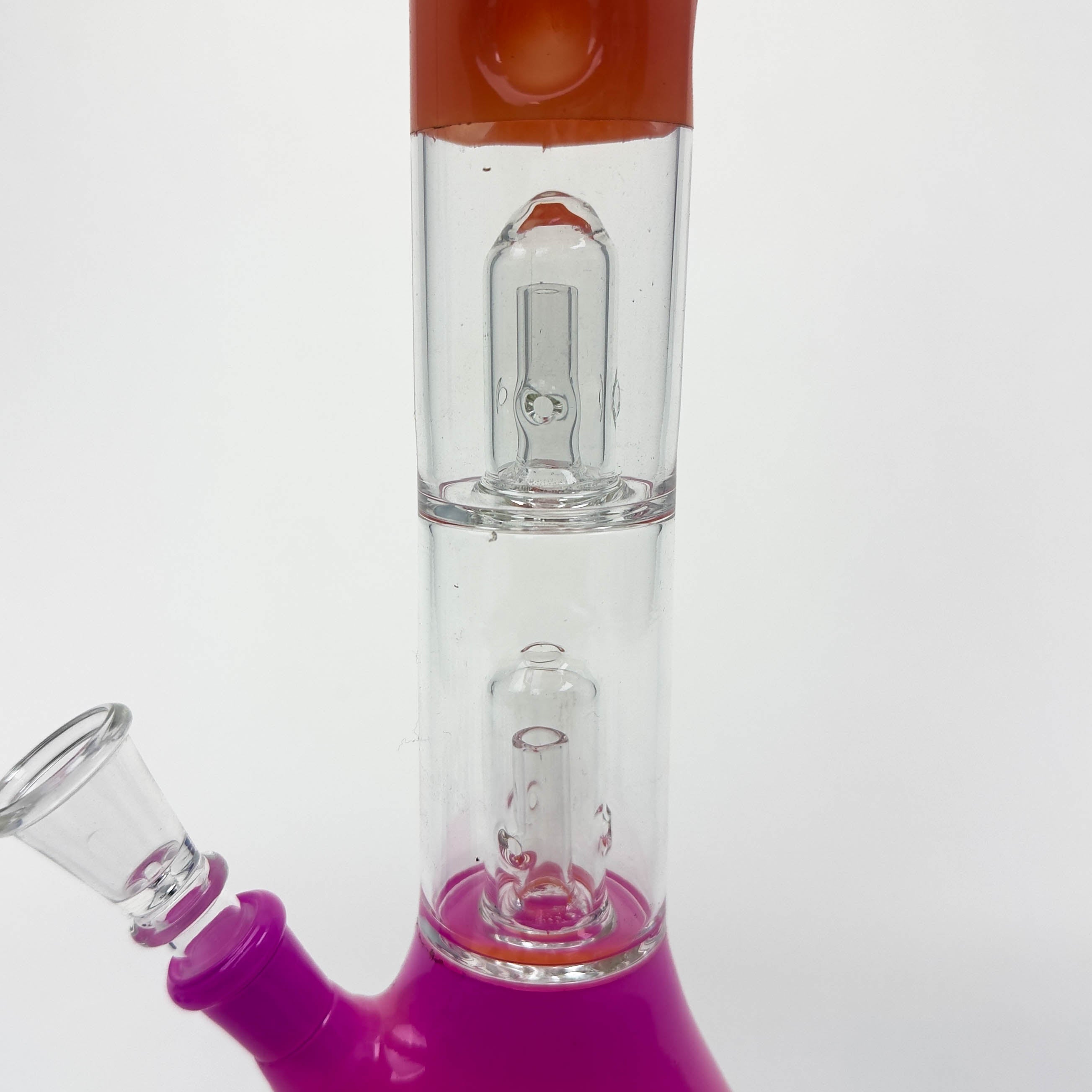 12" Dual Percolator Glass Bong – Gradient Finish, Assorted Colors