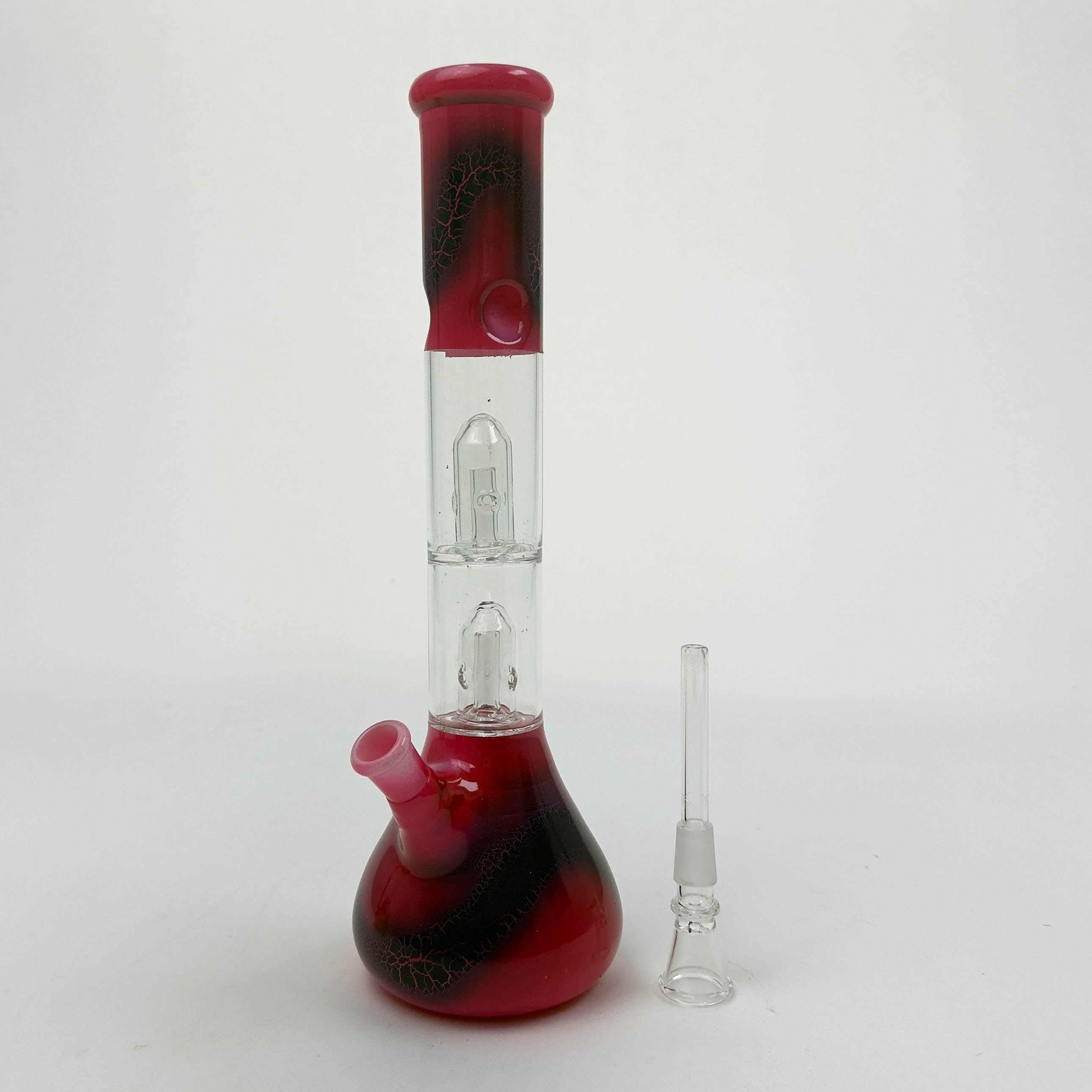 12" Dual Percolator Glass Bong – Assorted Colors