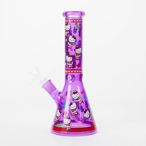 10" Glass Beaker Bong With New Kitty Design
