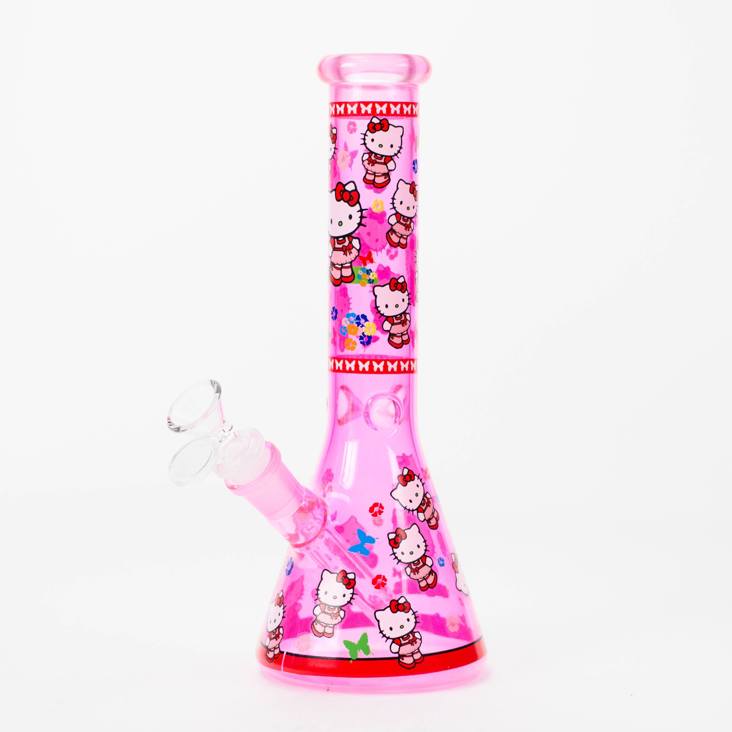 10" Glass Beaker Bong With New Kitty Design