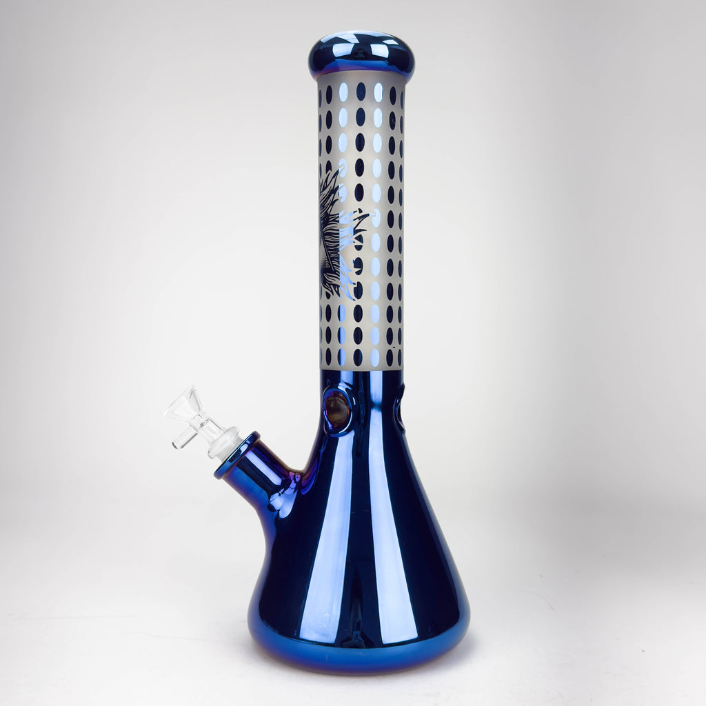 14" Eye Design Glass Bong – 7mm Thick with Ice Catcher