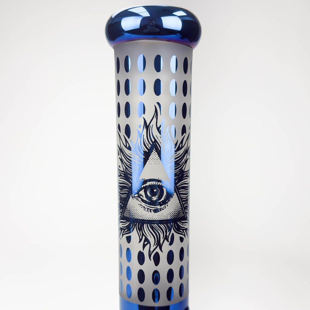 14" Eye Design Glass Bong – 7mm Thick with Ice Catcher