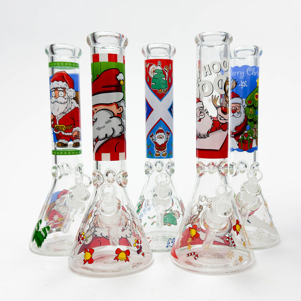 14" Holiday Series 7mm Thick Glass Water Bong – Glow in the Dark