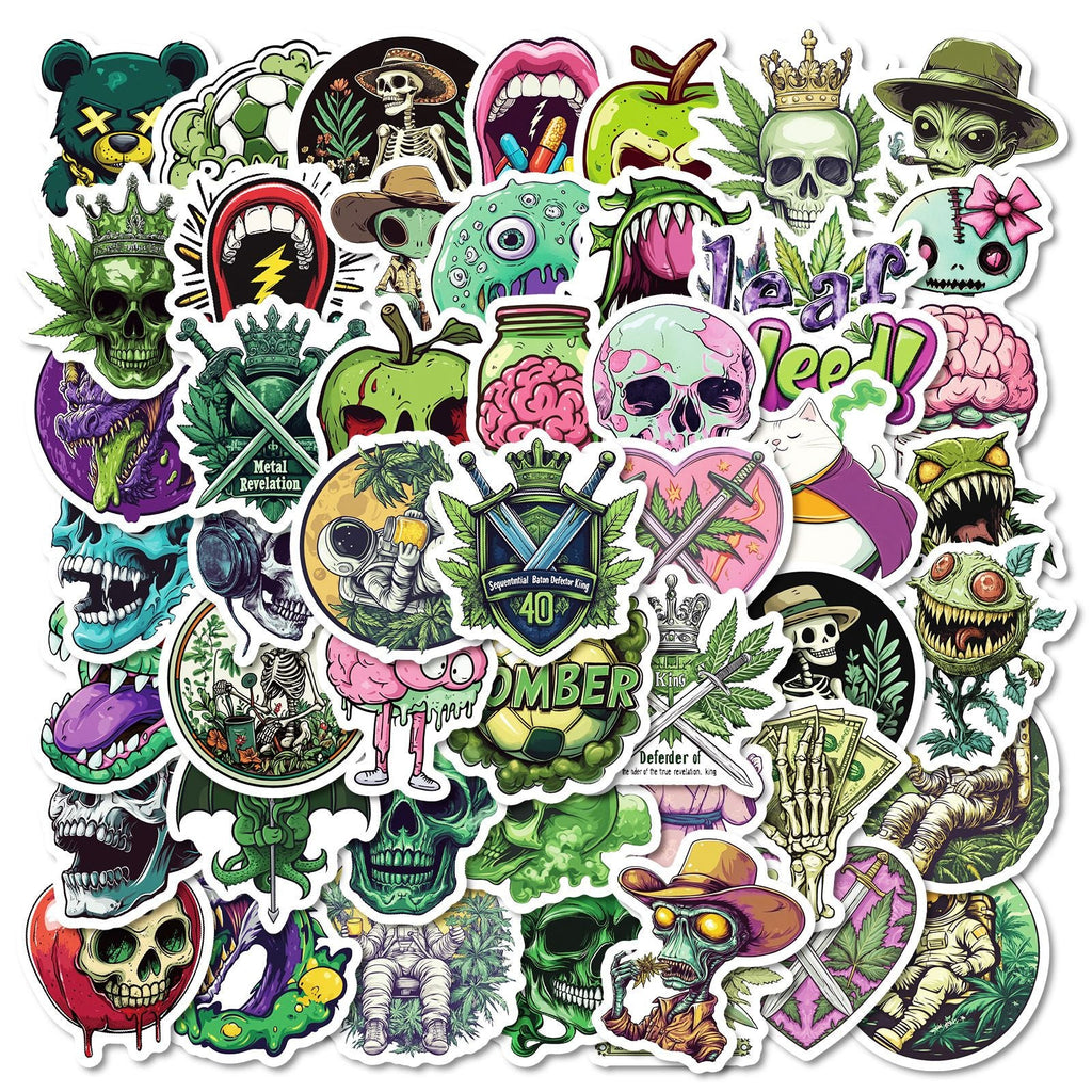 50pcs Assorted Cannabis Design Stickers