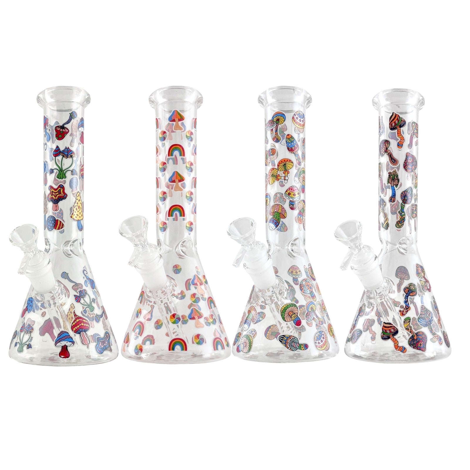 10" Psychedelic Shroomscape Beaker Bong – 4mm Thick Glass