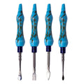 Assorted Design Light Blue 6 Inches Dabbing Stick With Round Scooper - Set-4