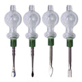 Assorted Design Clear Glow In The Dark Dabbing Stick and Carb Cap with Flat Scooper - Set-4