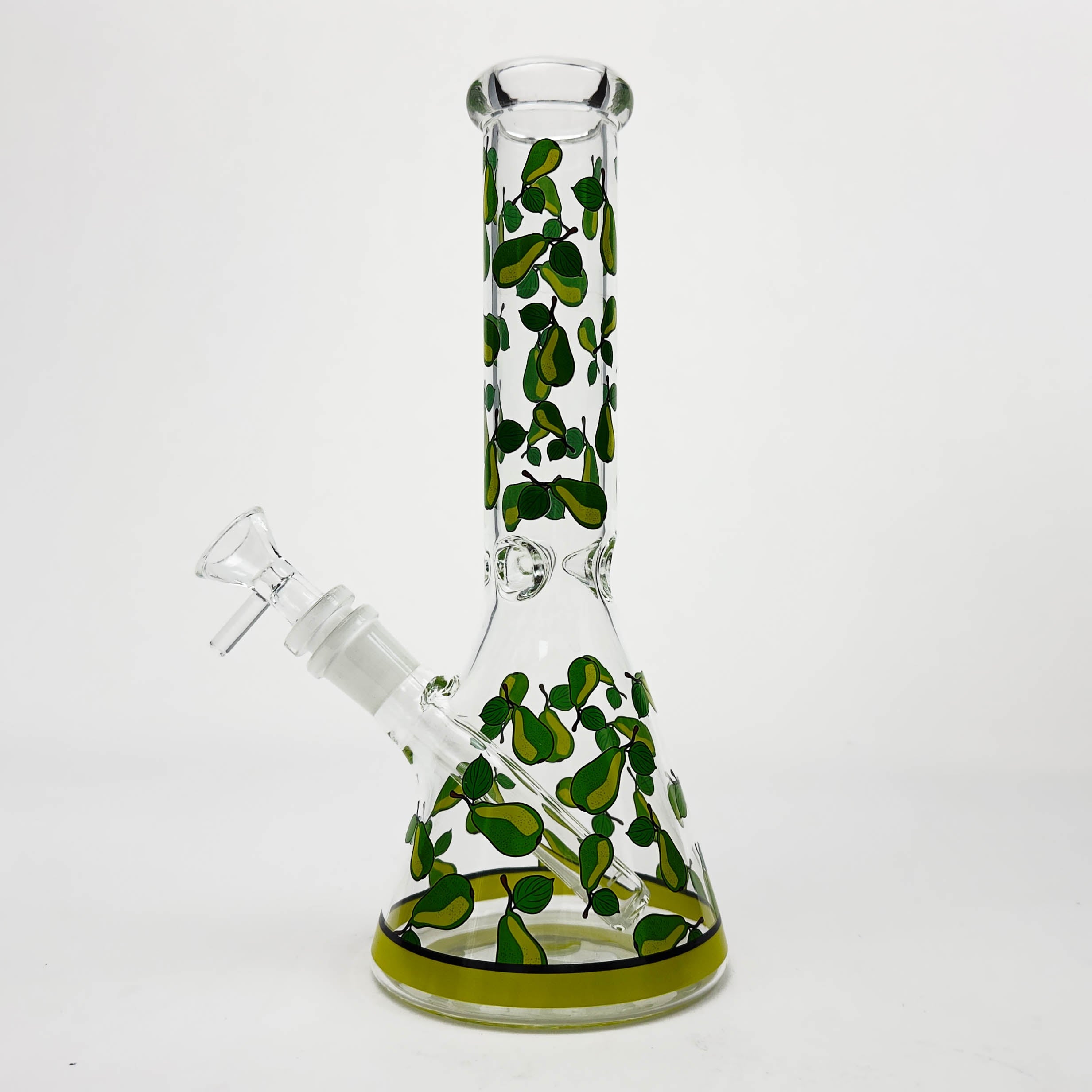 10" Glass Beaker Bong with Apple Design [FT08]