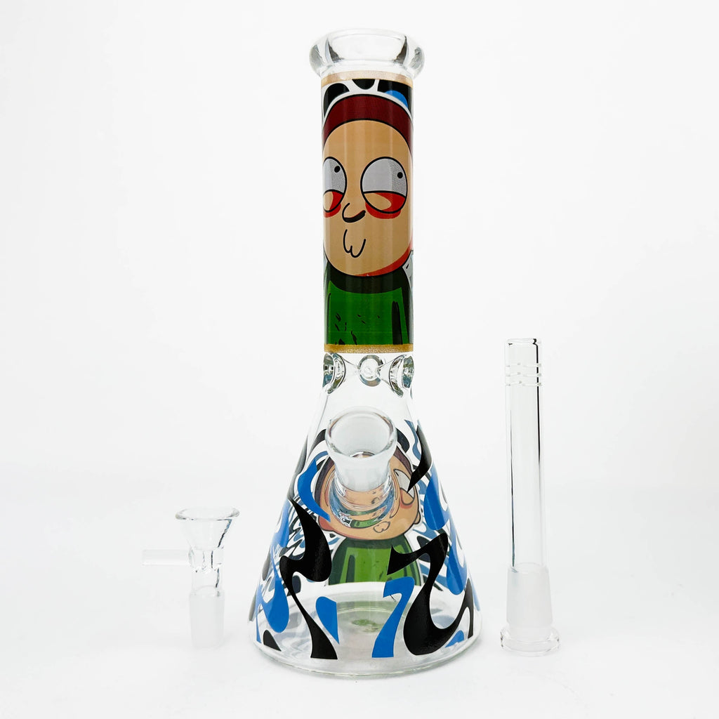 10" Glass Beaker Bong with R&M Design [FT09]