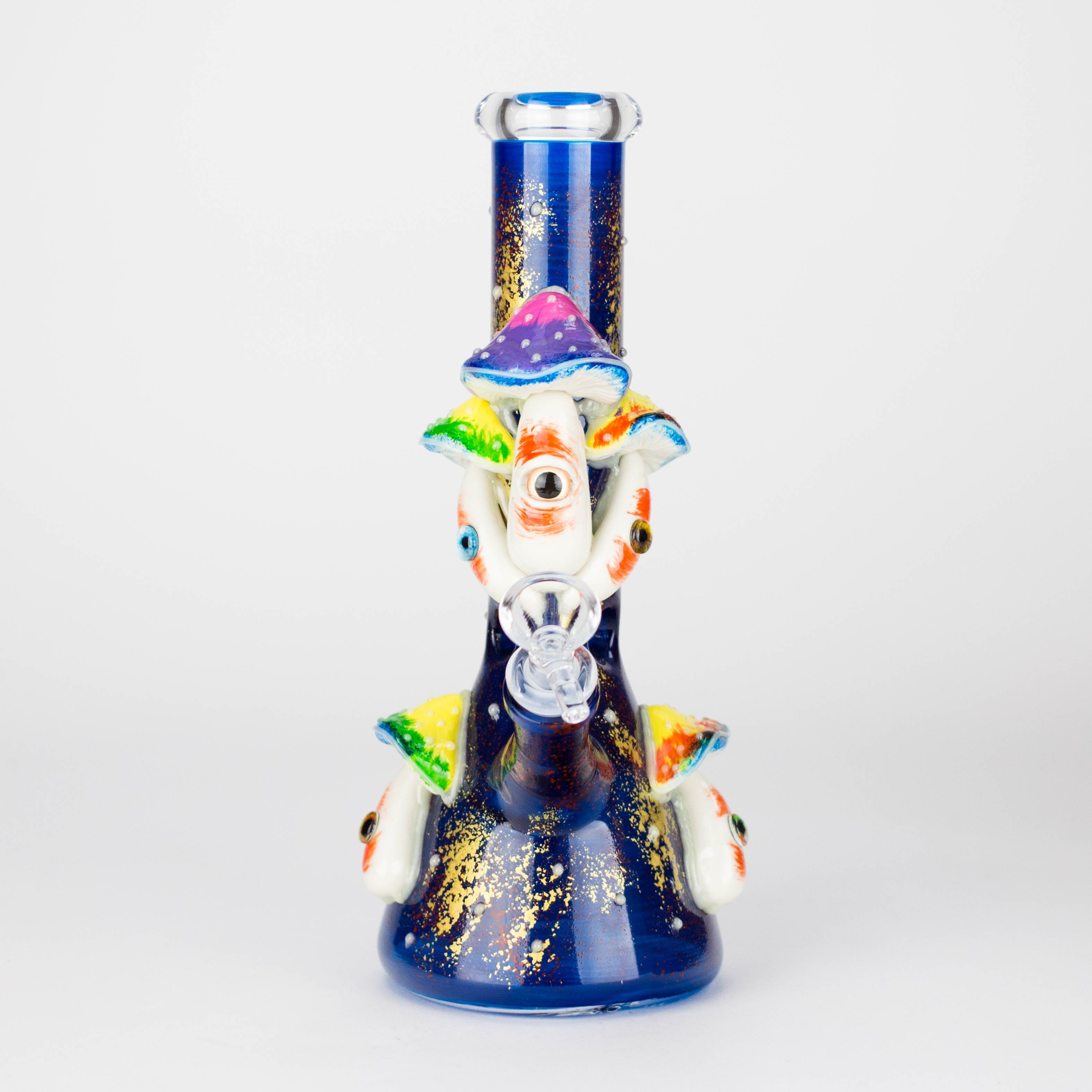 10" 3D Mushroom Spirit Beaker Bong – Glow in the Dark Glass Water Pipe