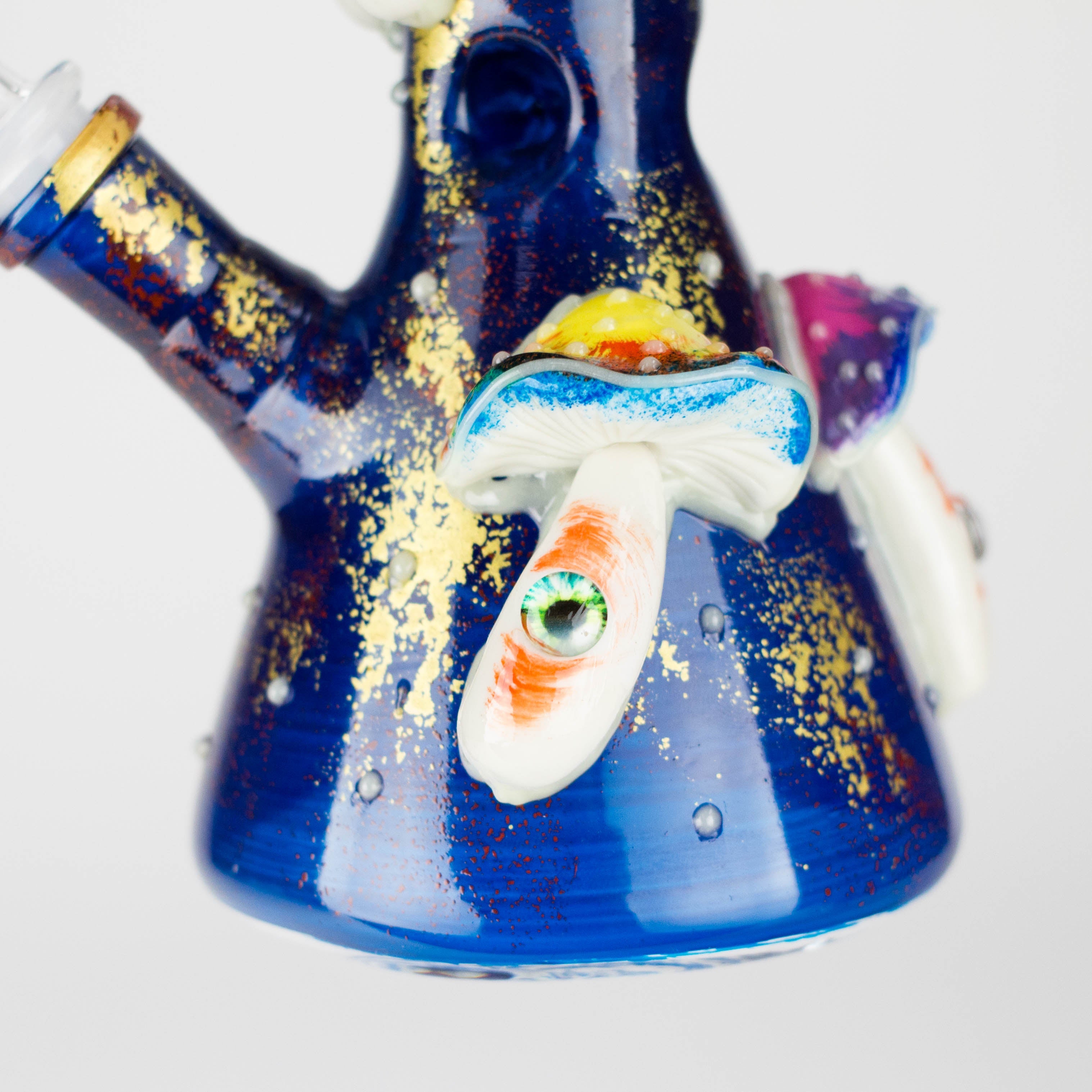 10" 3D Mushroom Spirit Beaker Bong – Glow in the Dark Glass Water Pipe