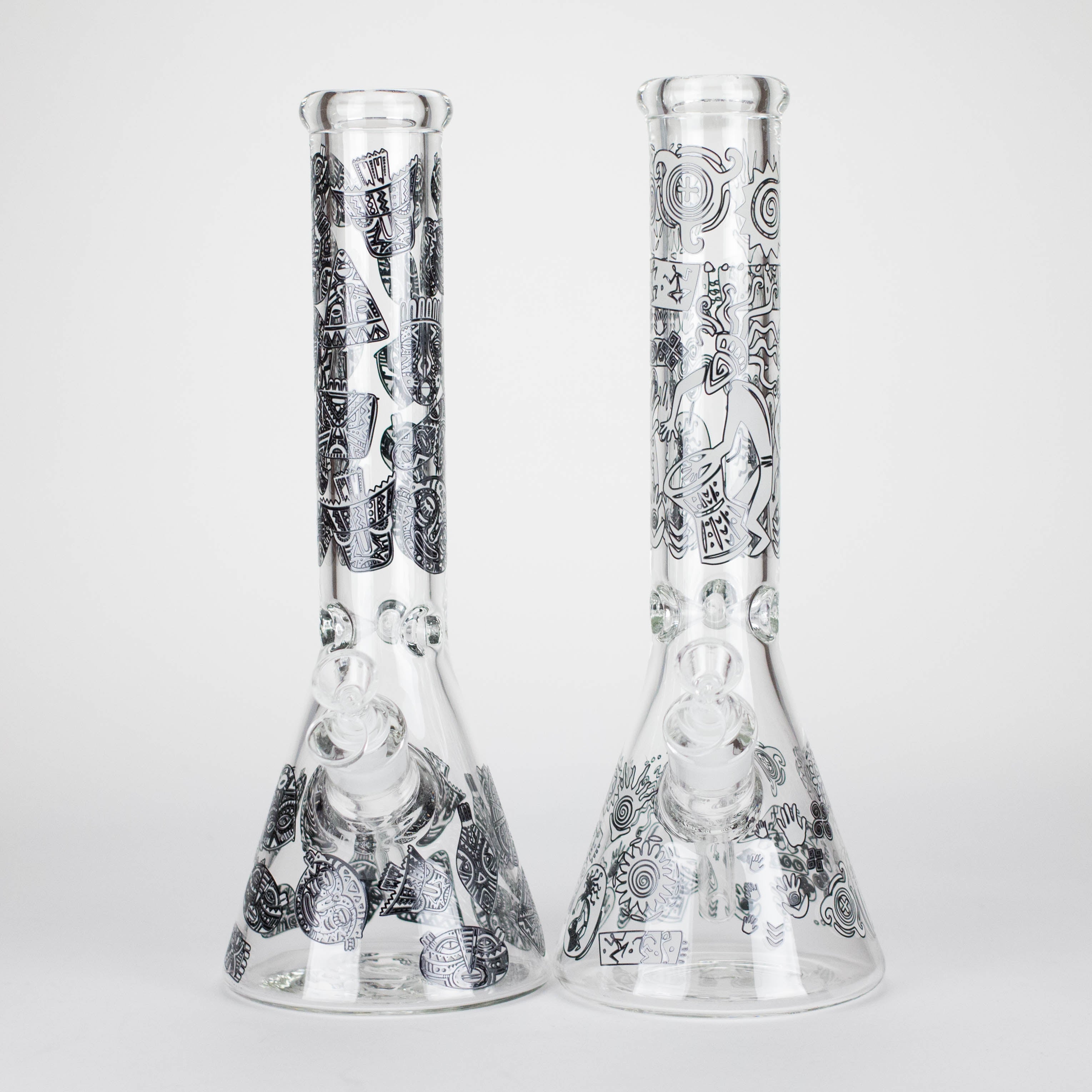 14" 7mm Thick Glass Water Bong – Glow in the Dark Beaker Bong
