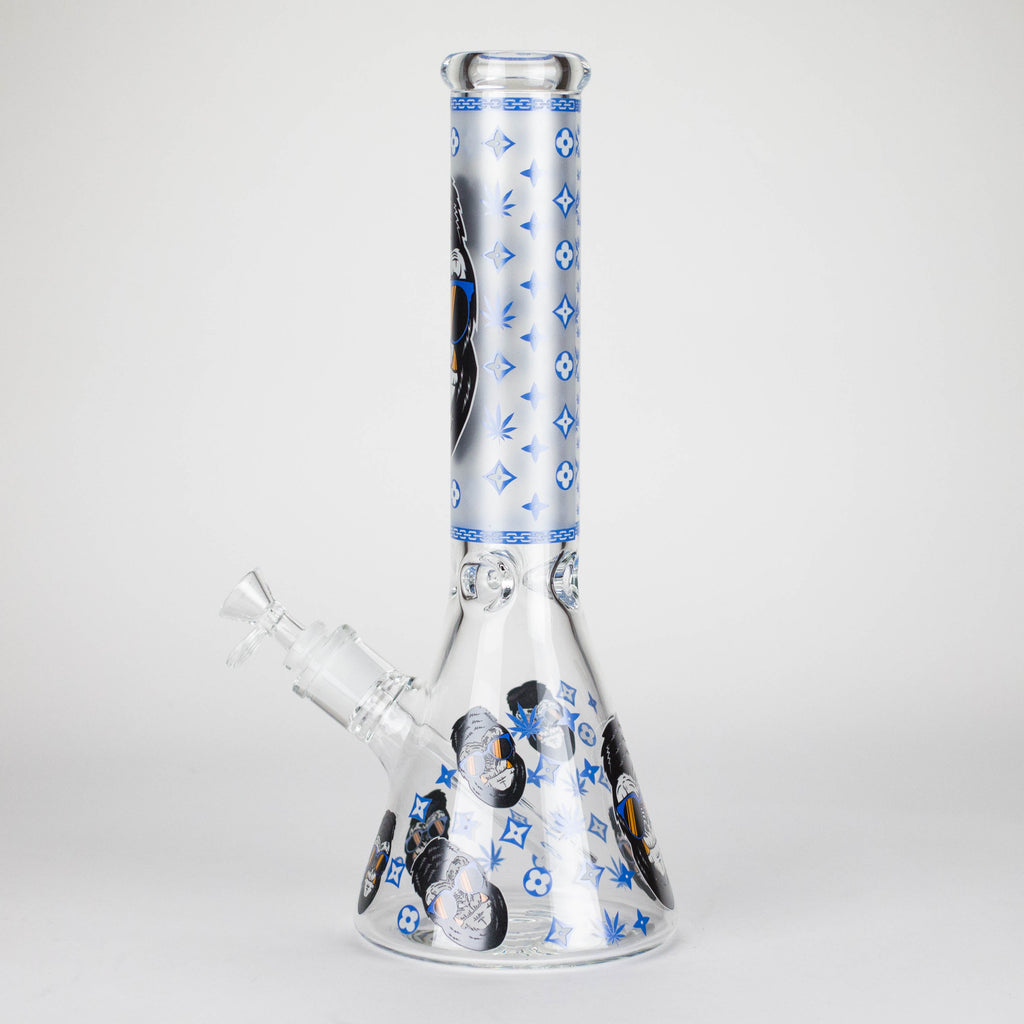 14" 7mm Gorilla Designs Glow In The Dark Beaker Bong – In the Box [FT1892ATS]