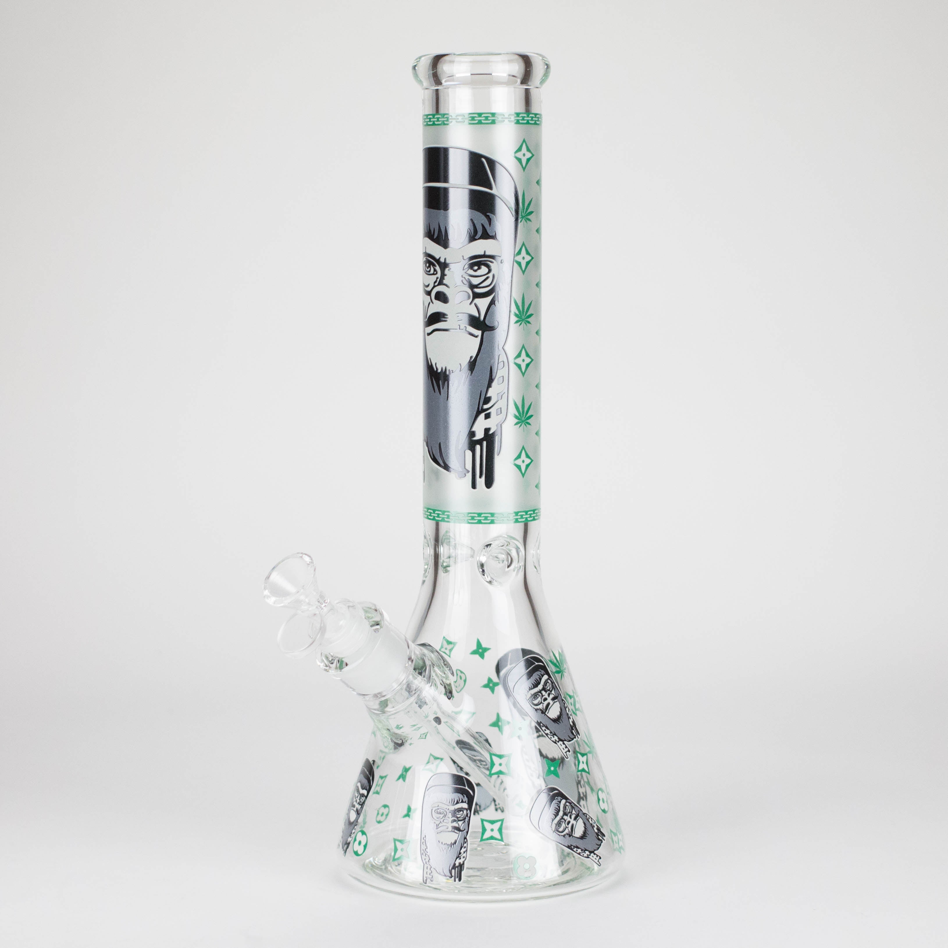 14" 7mm Gorilla Designs Glow In The Dark Beaker Bong – In the Box [FT1892ATS]