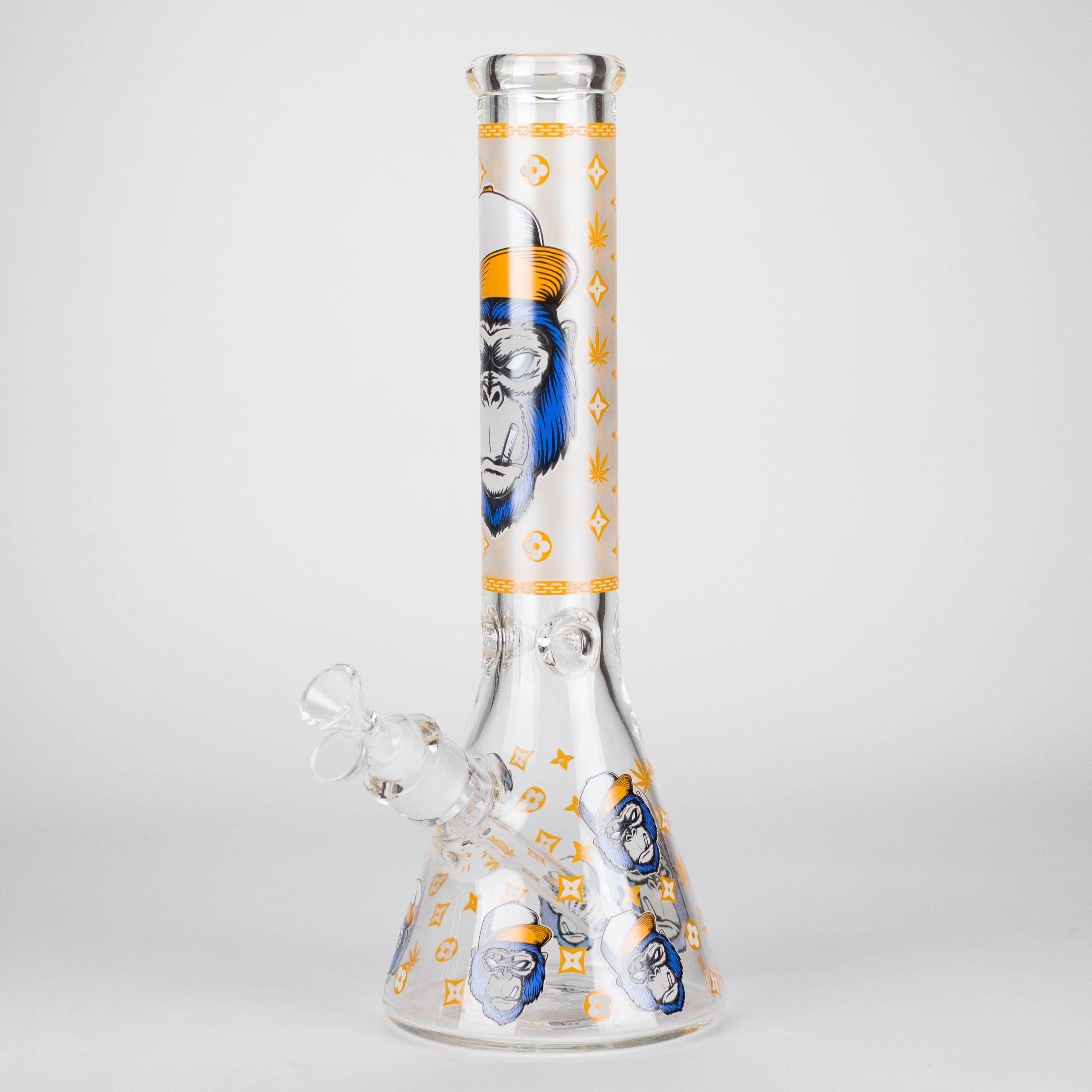 14" 7mm Gorilla Designs Glow In The Dark Beaker Bong – In the Box [FT1892ATS]