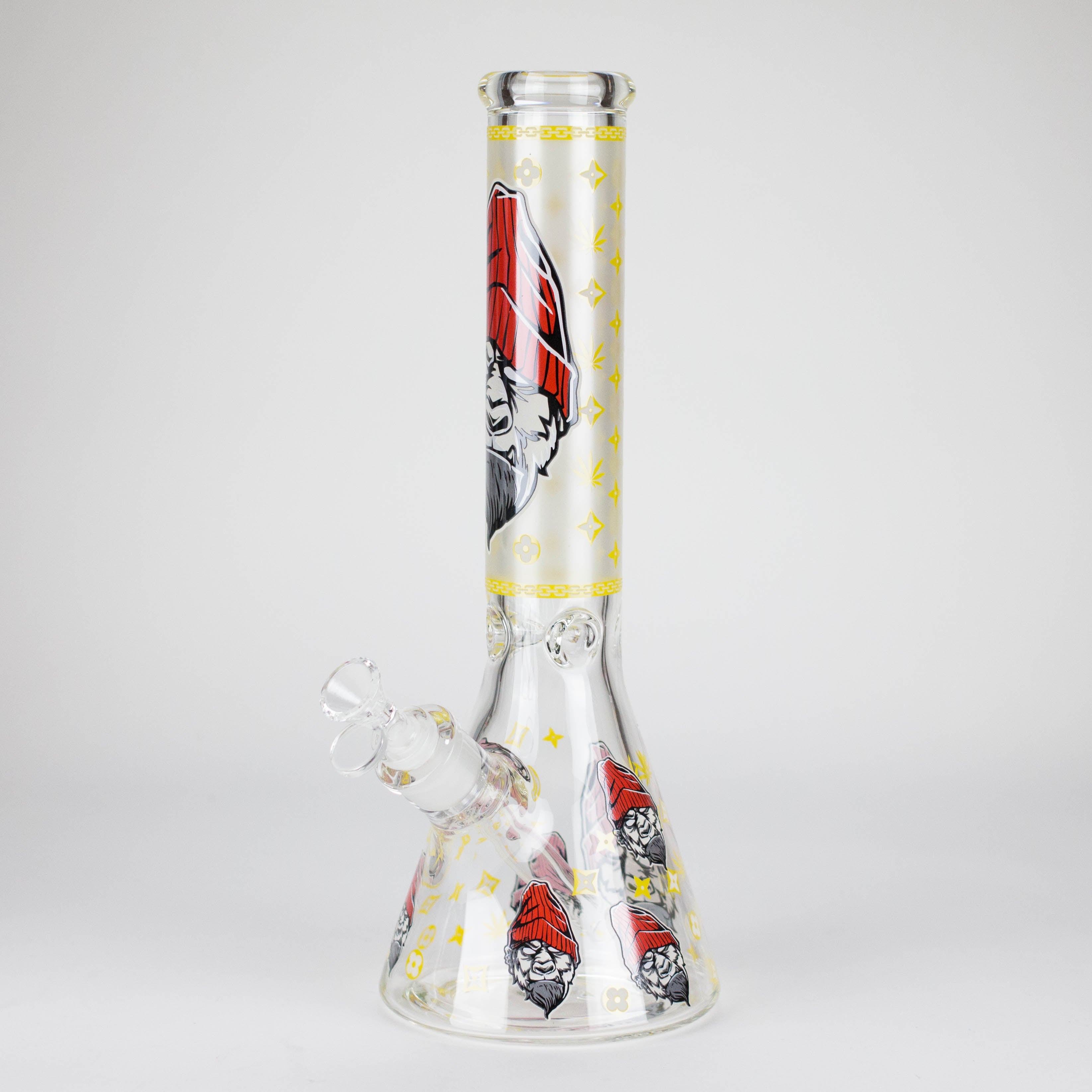14" 7mm Gorilla Designs Glow In The Dark Beaker Bong – In the Box [FT1892ATS]